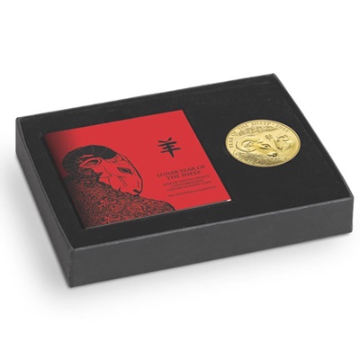 2015 1/10th oz Gold BU Lunar Year of the SHEEP Coin